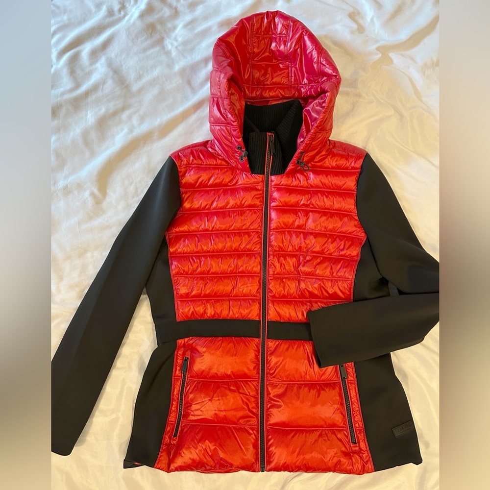 Calvin Klein Performance Red Quilted Puffer Jacket Repel Security Pocket  XL